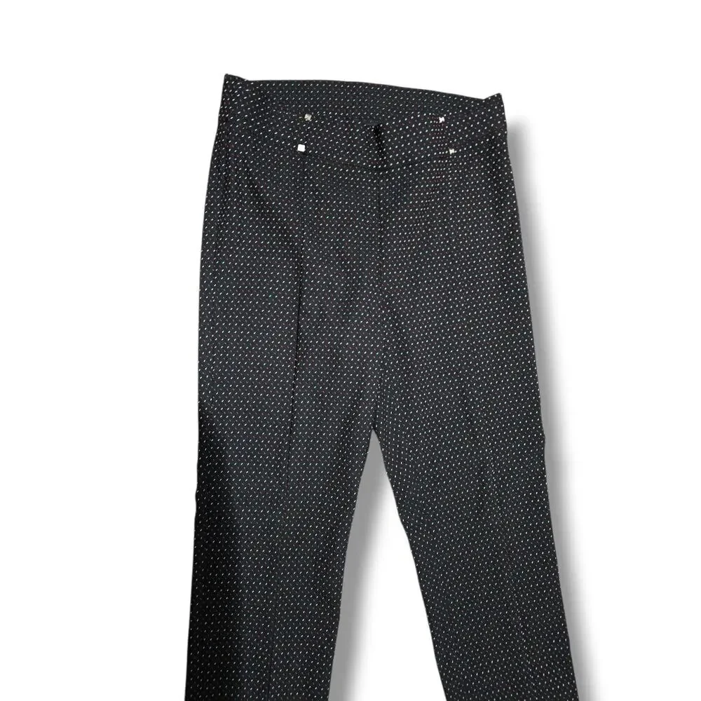 Rafaella women's Comfort Black Textured Dotted Dress Pants